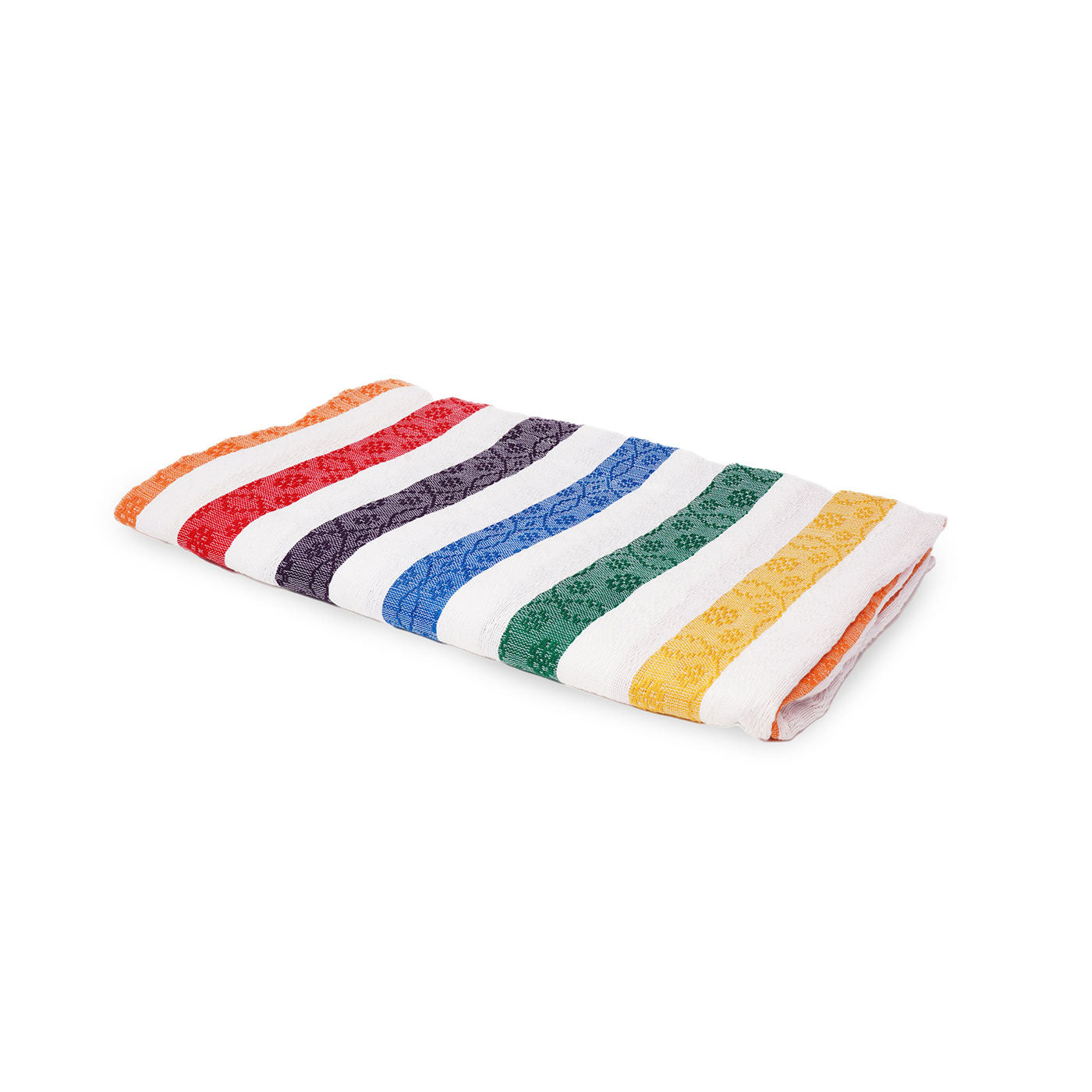 Handwoven Rainbow Blanket (White Background)